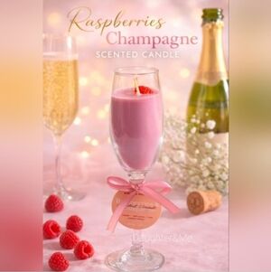 Raspberry Champagne Glass Scented Candle GREAT MOTHER'S DAY 🎁